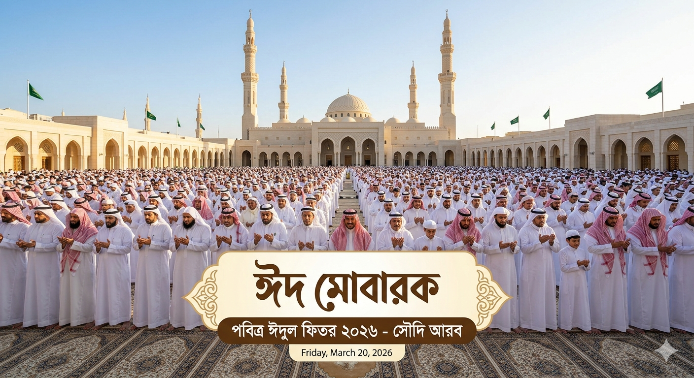 সৌদি আরব ও মধ্যপ্রাচ্যে আজ পবিত্র ঈদুল ফিতর উদযাপিত হচ্ছে