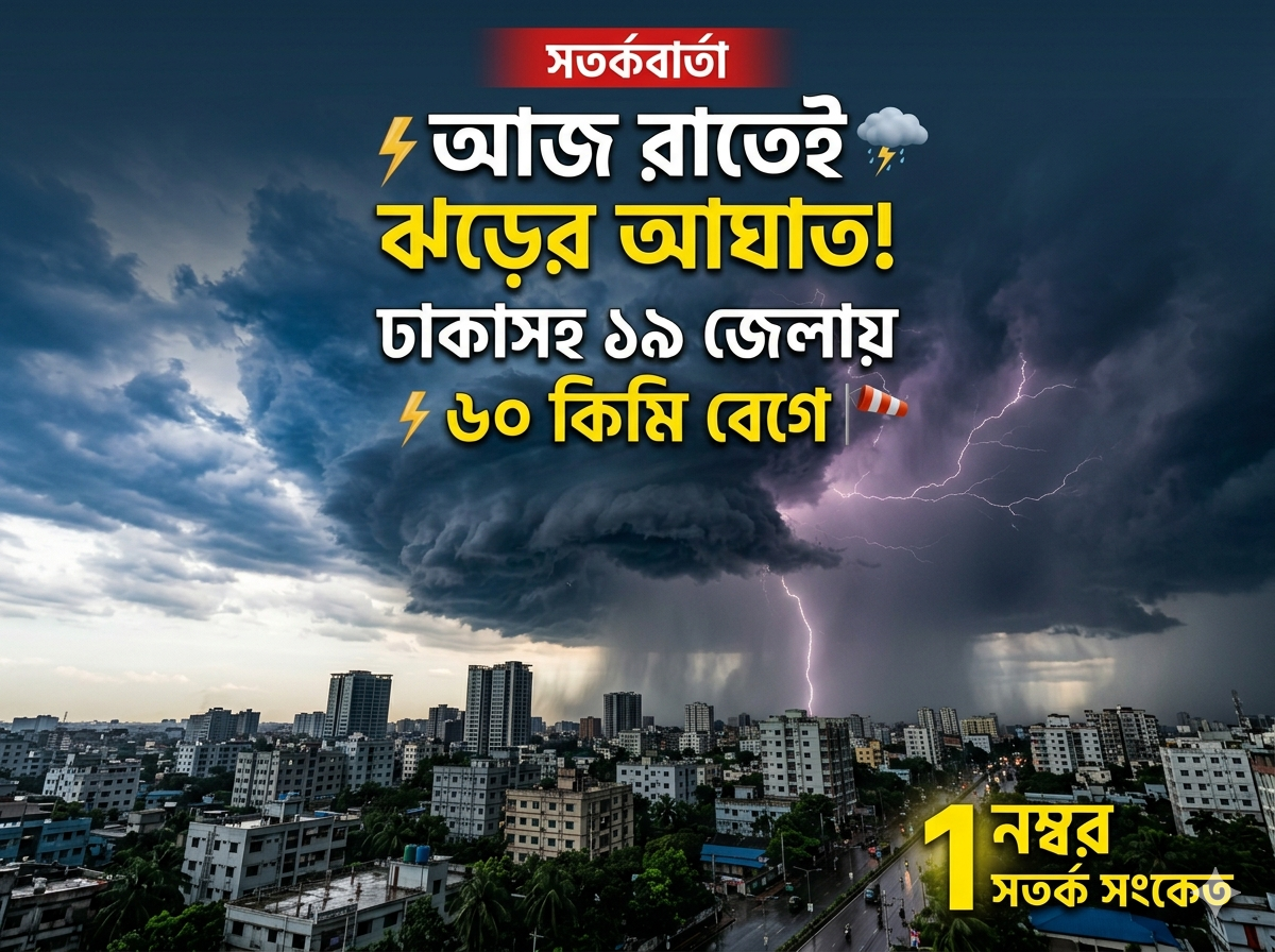 সতর্কতা: দেশের ১৯ জেলায় বজ্রসহ বৃষ্টির শঙ্কা, আবহাওয়া অধিদপ্তরের বিশেষ বার্তা”